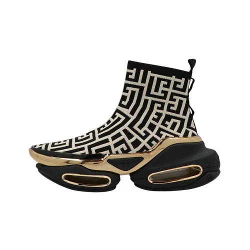 BALMAIN B Bold High Top Chunky Sneakers Women's Black