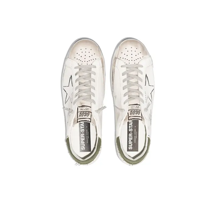 Golden Goose Super Star Stylish Skateboarding Shoes Men's White Distressed Style-2