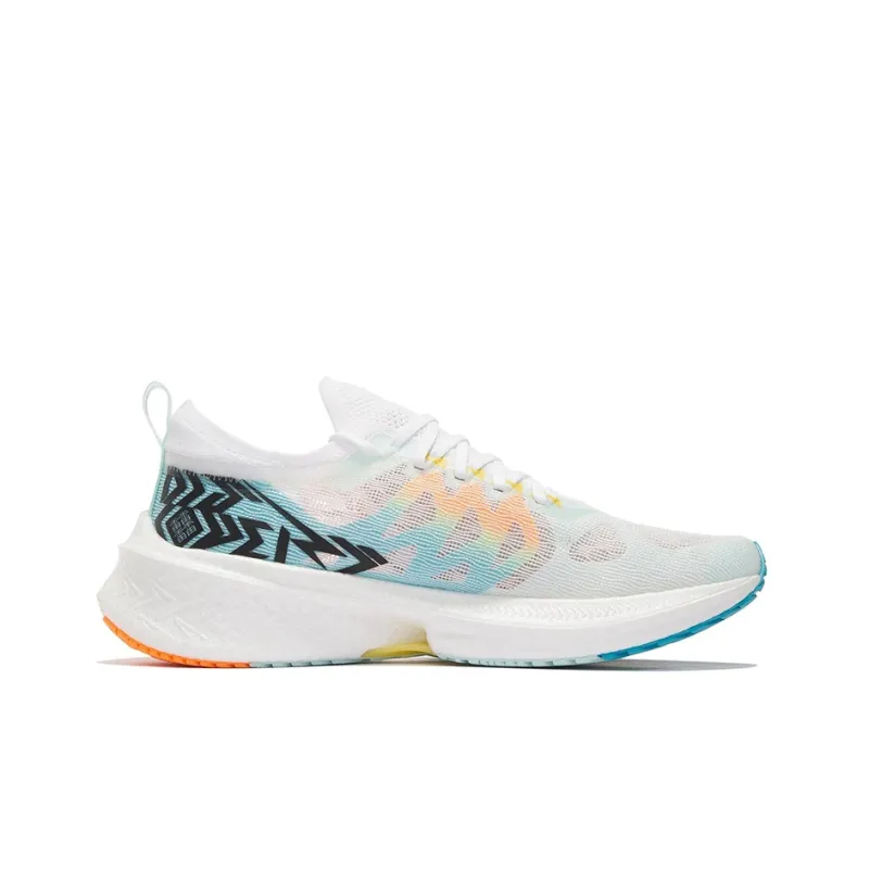 LiNing Feidian Discovery Lightweight Rebound Low Top Running Shoes Men's White Blue Yellow-1
