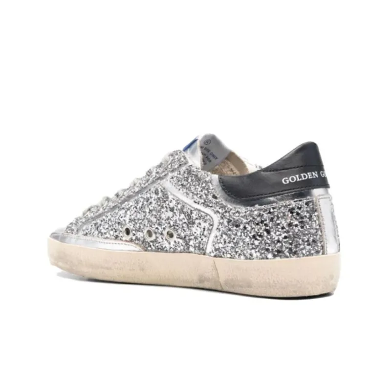 Golden Goose Super Star Low Top Stylish Skateboarding Shoes Women's Silver-3