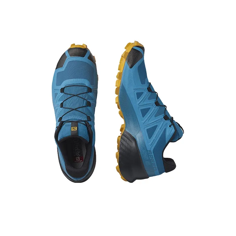 SALOMON Speedcross 5 Abrasion Resistant Low Top Trail Running Shoes Men's Blue-3