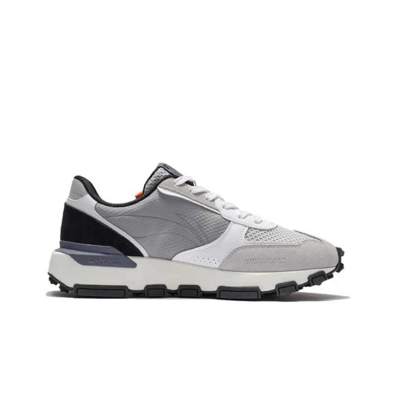 LiNing Cushioning Low-Top Sports Casual Shoes Men's Gray White-1