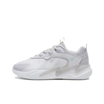 XTEP Lightning Casual Shoes Women's Low Top Light Heather Gray/Sail White