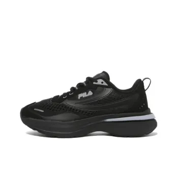 FILA Cushioning Anti Slip And Wear Resistant Low Top Running Shoes Men's Black Korean Style
