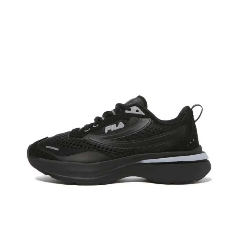 FILA Cushioning Anti Slip And Wear Resistant Low Top Running Shoes Men's Black Korean Style-0
