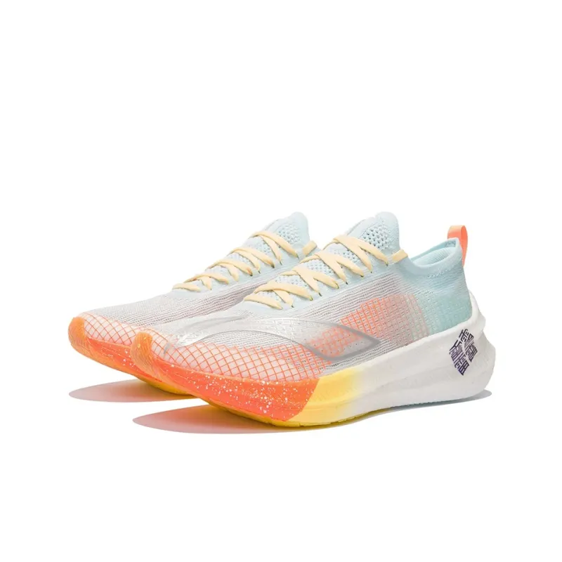 LINING Feidian 2 Elite Running Shoes Women's Low Top Aqua Blue/Standard White/Orange/Yellow-2