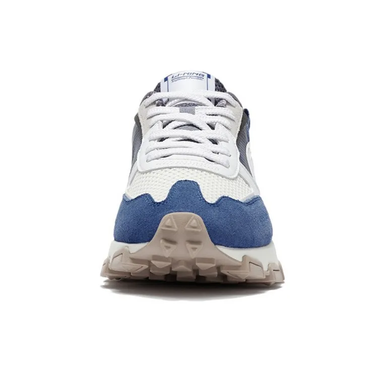 LiNing Cushioning Rebound Low-Top Sports Casual Shoes Men's Gray Blue White-4