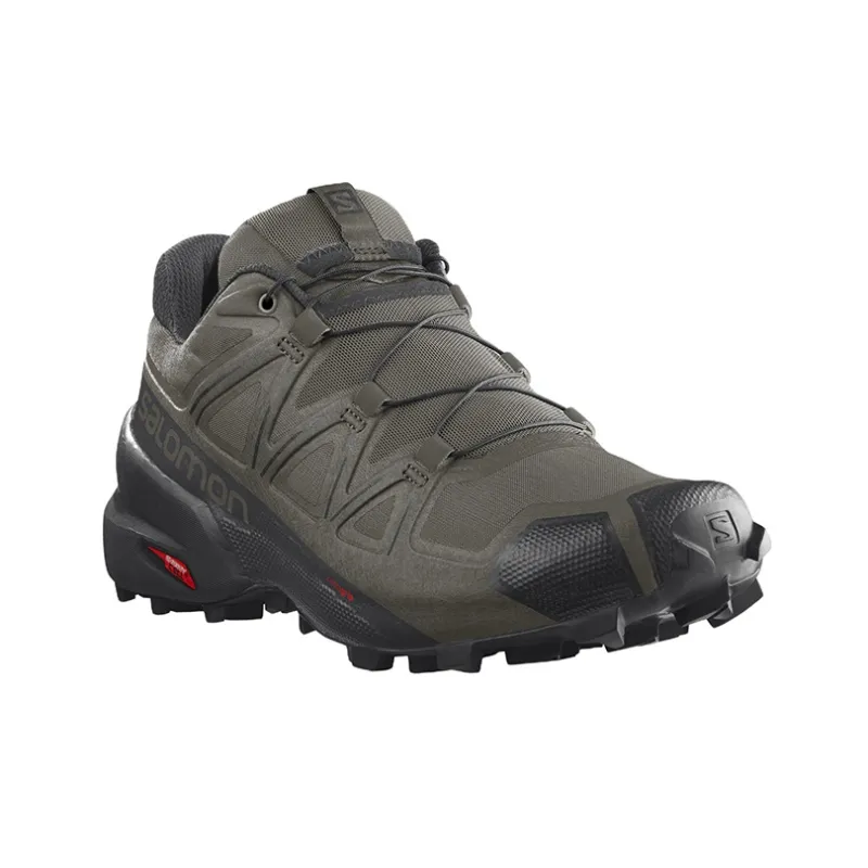 SALOMON Speedcross 5 Running Shoes Men Low-Top Black/Green-1