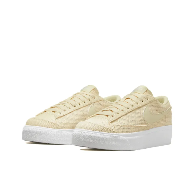 Nike Blazer Low Platform Woven Fossil Women's-2