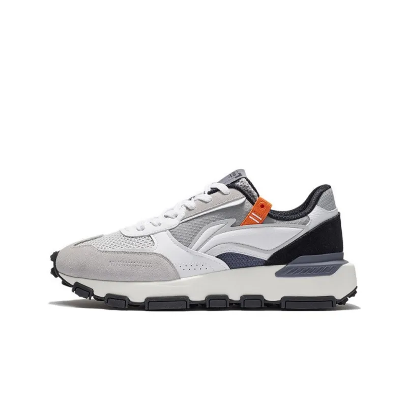 LiNing Cushioning Low-Top Sports Casual Shoes Men's Gray White-0