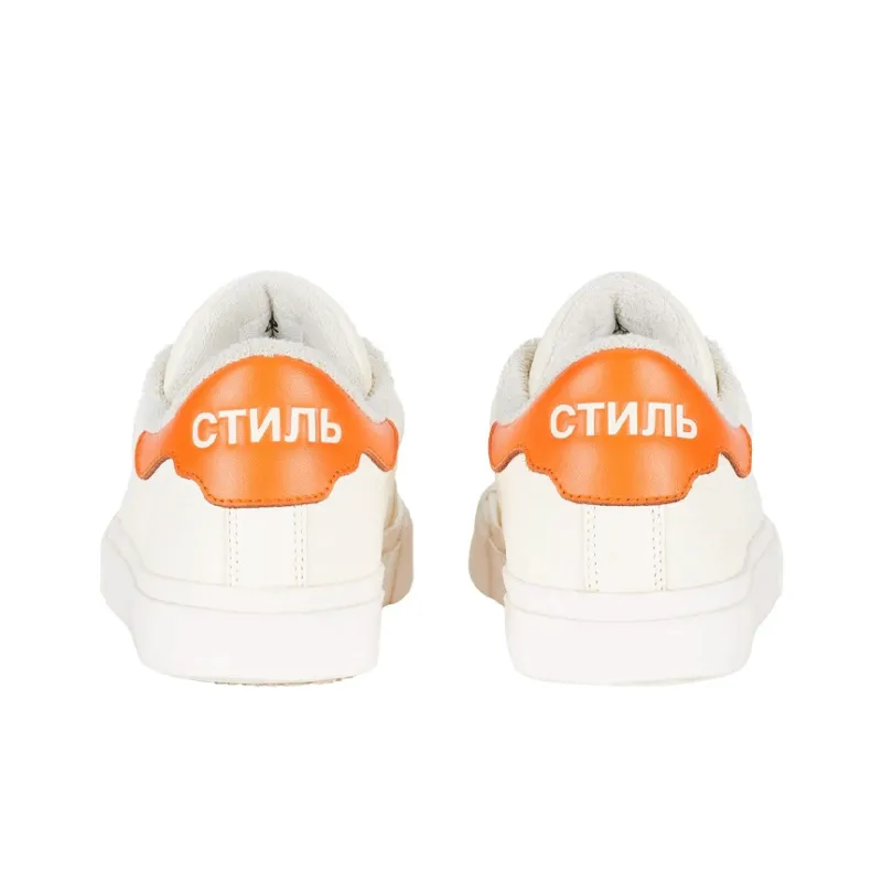 HERON PRESTON Vulcanized Low Top Sneaker White Orange Women's-3