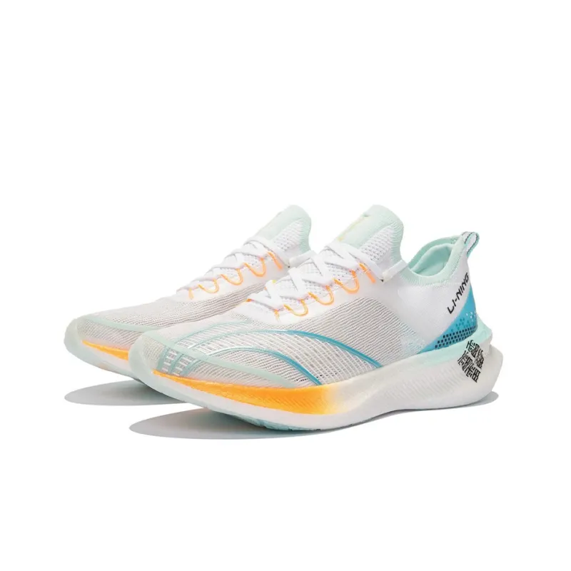 LiNing Feidian Challenger Durable Breathable Low-Top Running Shoes White Blue-2