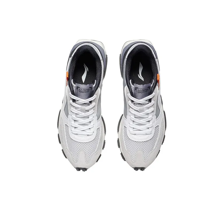 LiNing Cushioning Low-Top Sports Casual Shoes Men's Gray White-3