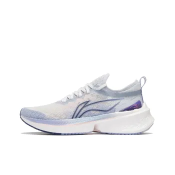 LiNing Feidian Discovery Abrasion Resistant Slip Resistant Low Top Running Shoes Women's White Blue Purple