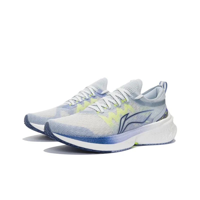 LiNing Feidian Discovery Cushioning, Slip Resistant, And Abrasion Resistant Low Top Running Shoes Men's White Blue-2