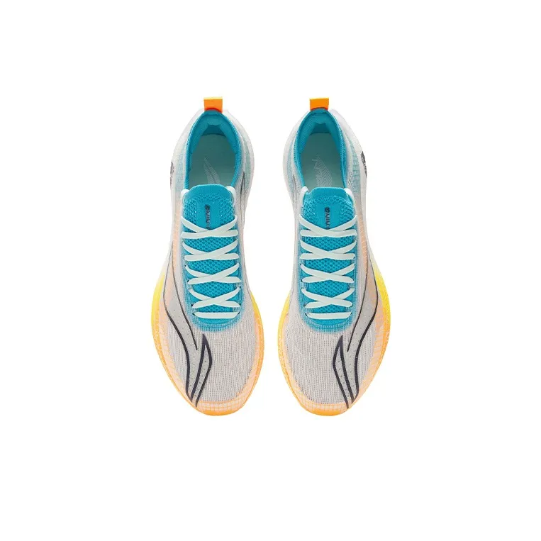 LiNing Feidian 2 Elite Chiffon Anti-Slip And Wear-Resistant Lightweight Low-Top Running Shoes White Blue Orange-3