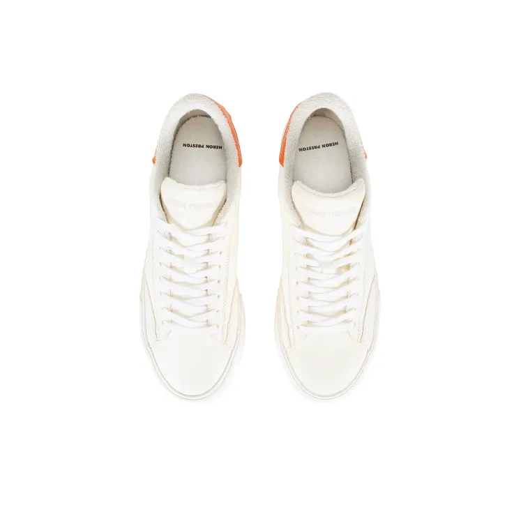 HERON PRESTON Vulcanized Low Top Sneaker White Orange Women's-2
