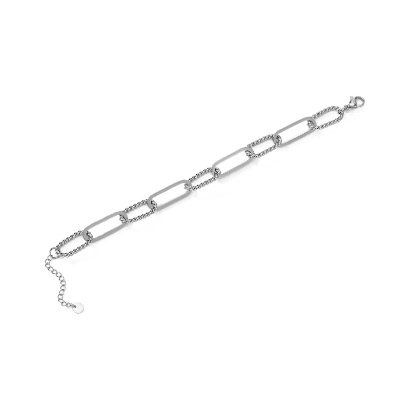 GENANX Titanium Steel Bracelets Women's Silver White-2