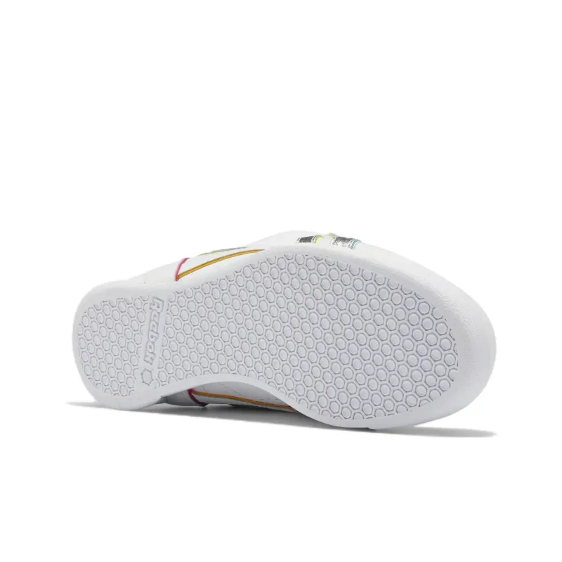 Reebok Classic Freestyle Anti-Slip Wear-Resistant Mid-Top Skateboard Shoes Women's White-5