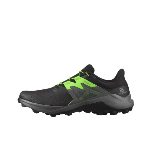 SALOMON Wildcross 2 Running Shoes Men Low-Top Black/Green