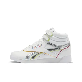 Reebok Classic Freestyle Anti-Slip Wear-Resistant Mid-Top Skateboard Shoes Women's White