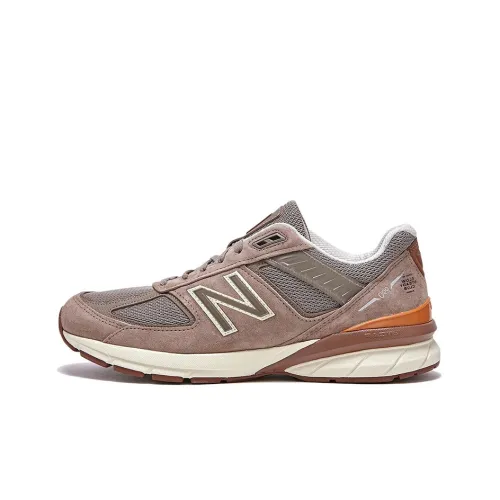 New Balance NB 990 V5 Running Shoes Men Low-Top Brown/Gray/Orange