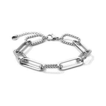GENANX Titanium Steel Bracelets Women's Silver White