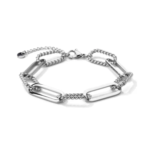 GENANX Titanium Steel Bracelets Women's Silver White
