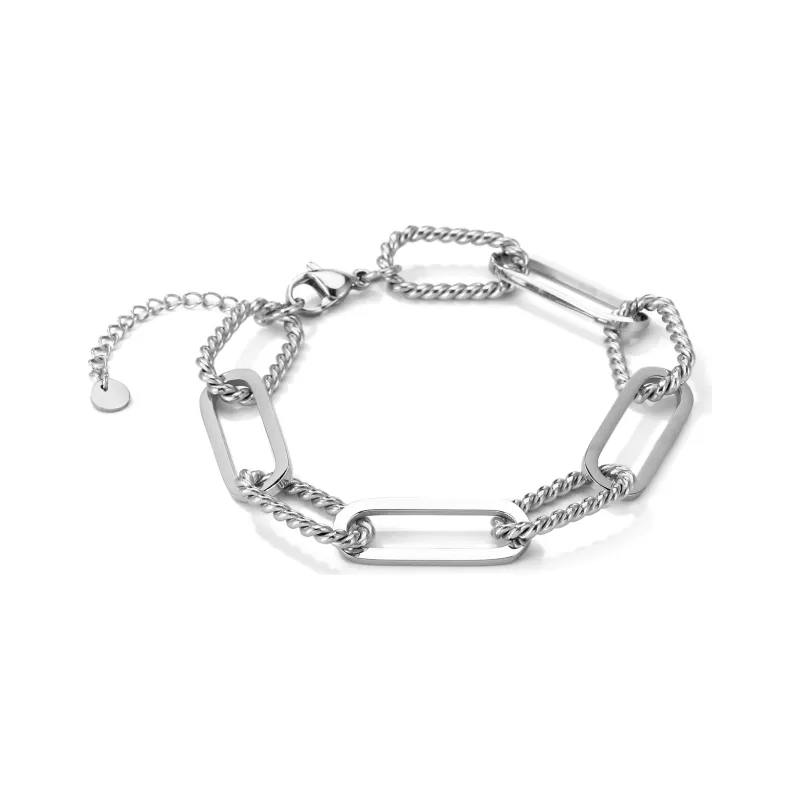 GENANX Titanium Steel Bracelets Women's Silver White-1