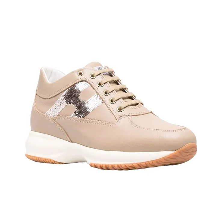 HOGAN Interactive Anti-Slip And Wear-Resistant Lightweight Low-Top Casual Shoes Women's Nude Pink-2
