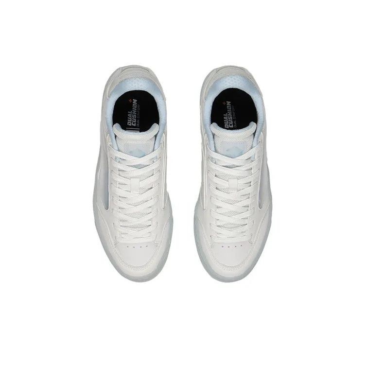 LiNing Wave Low Anti Slip And Wear Resistant Lightweight Low Top Skateboard Shoes Women's Frost White-3