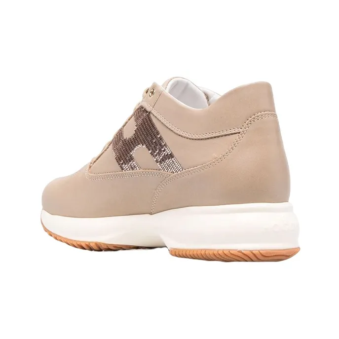 HOGAN Interactive Anti-Slip And Wear-Resistant Lightweight Low-Top Casual Shoes Women's Nude Pink-3