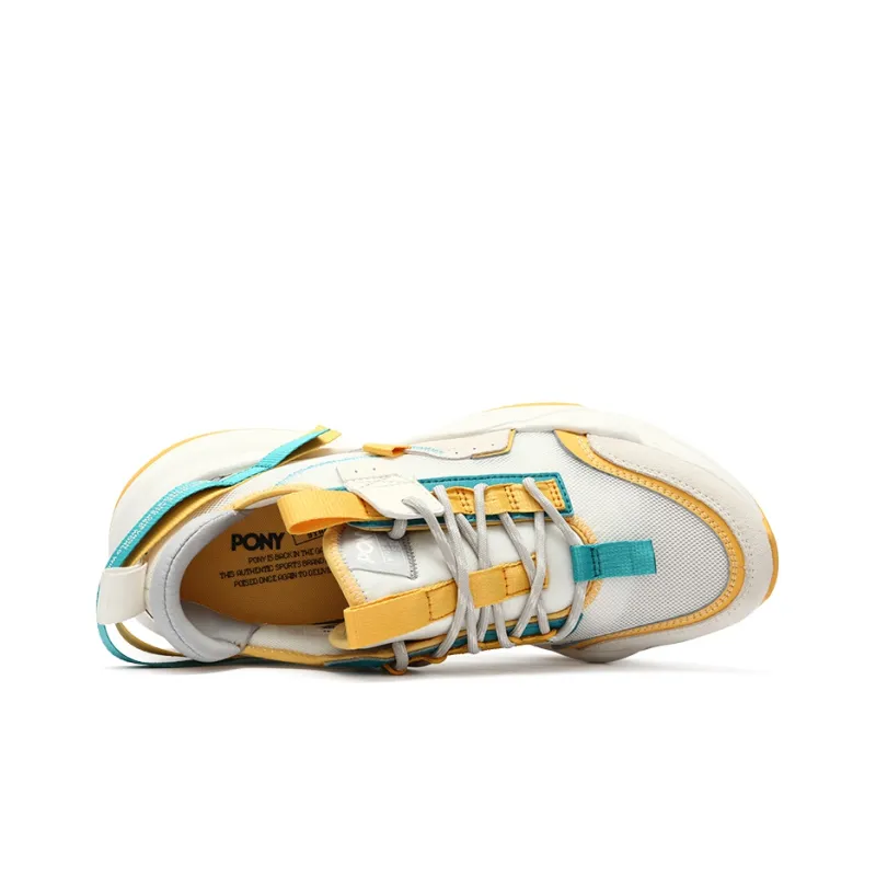 Pony Casual Shoes Unisex Low Top White/Light Yellow/Green-3