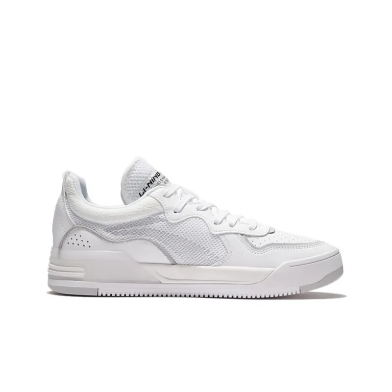 LiNing Lightweight And Breathable Low Top Skateboard Shoes Men's White-1
