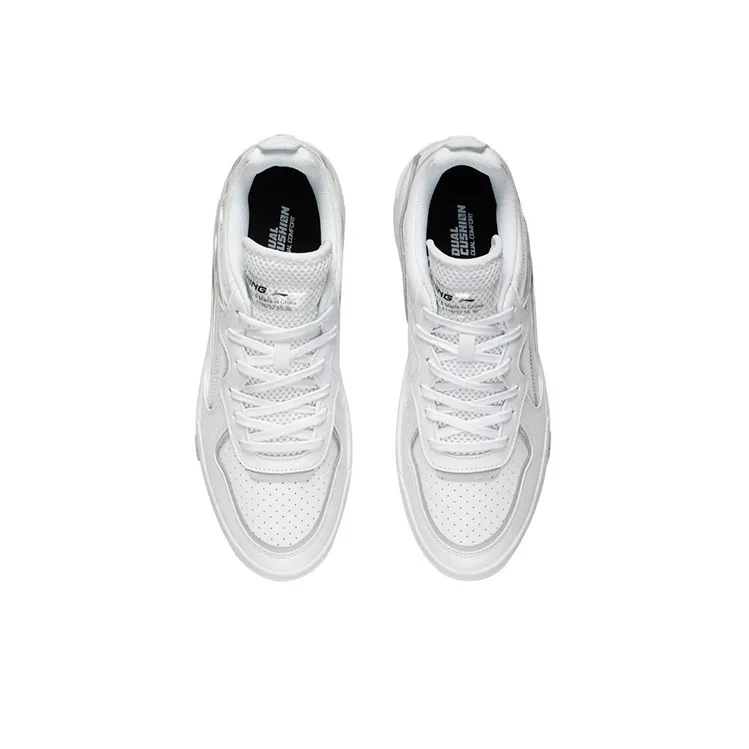 LiNing Lightweight And Breathable Low Top Skateboard Shoes Men's White-3