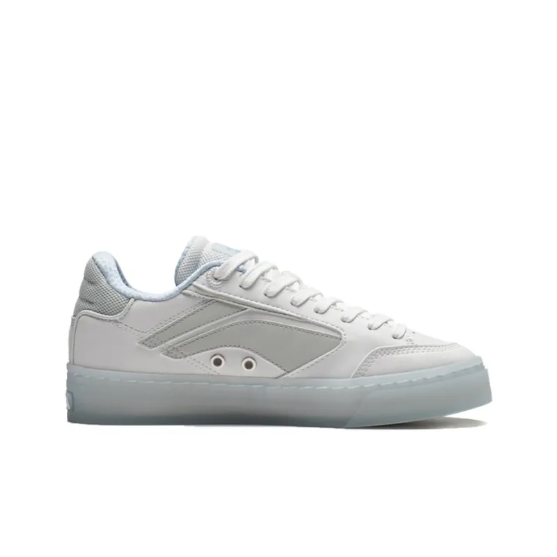 LiNing Wave Low Anti Slip And Wear Resistant Lightweight Low Top Skateboard Shoes Women's Frost White-1
