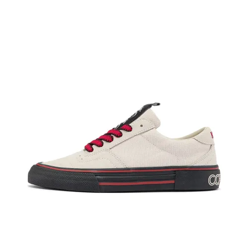 Coppolella X Kappa Skateboard Shoes Unisex Low-Top Korean White/Rusty Red/Black