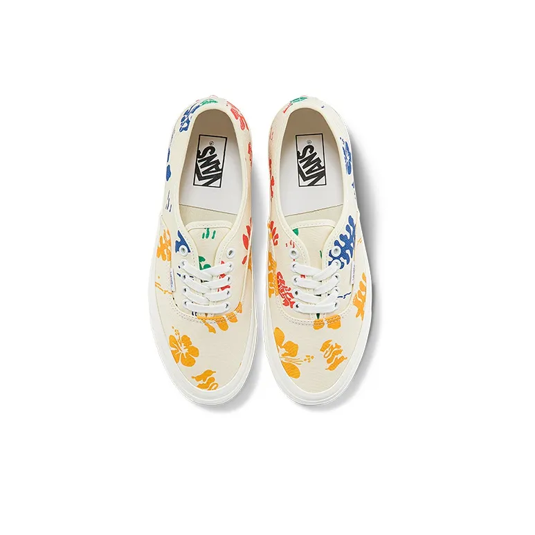Vans Authentic 44 Dx Low Tops Casual Skateboarding Shoes White Multi Color Printing Unisex 'White Blue Yellow'-2