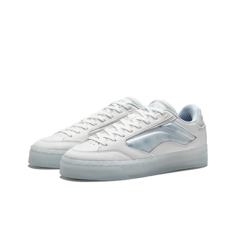 LiNing Wave 180 Low Slip Resistant, Abrasion Resistant, Lightweight Low Top Skateboard Shoes Men's Frost White-2