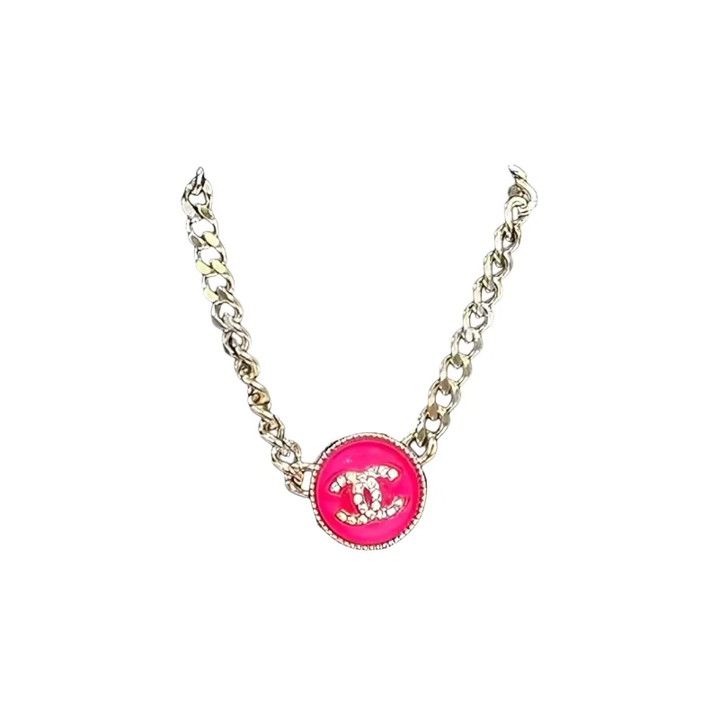 CHANEL Pink Necklaces Women's Gold/Pink-0