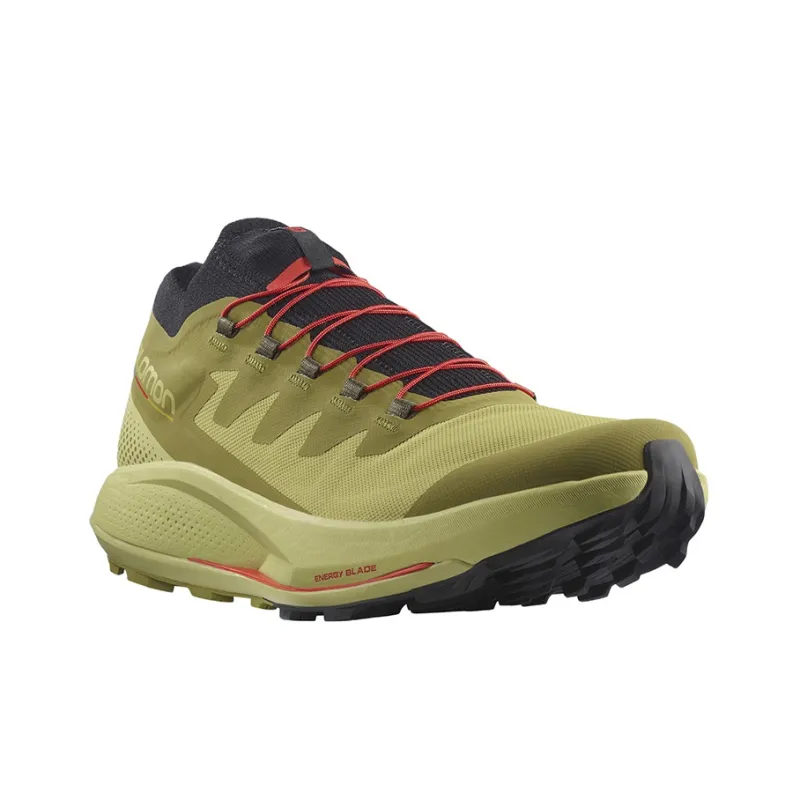 SALOMON Pulsar Trail Wear-Resistant Low-Top Running Shoes Men's Linen Green-2