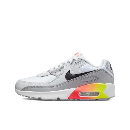 Nike Air Max 90 Running Shoes Women's Low-Top Gray/Yellow/Red/White