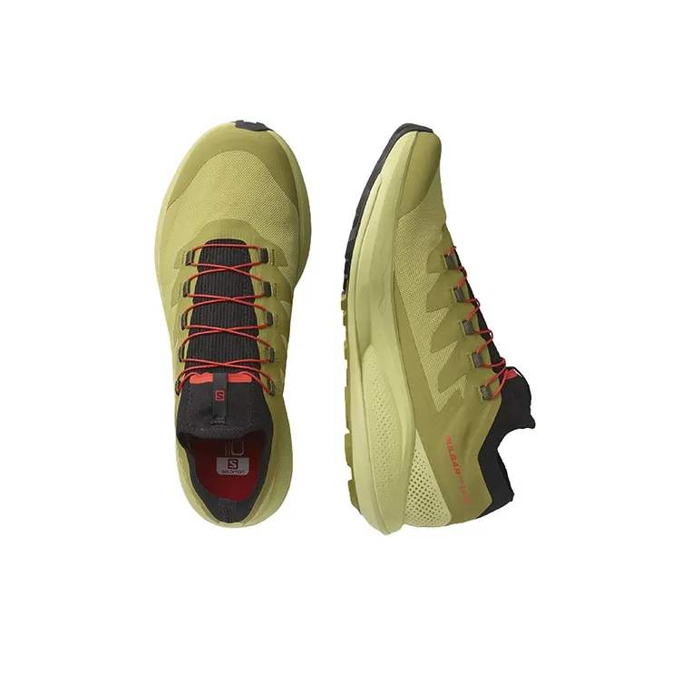 SALOMON Pulsar Trail Wear-Resistant Low-Top Running Shoes Men's Linen Green-3