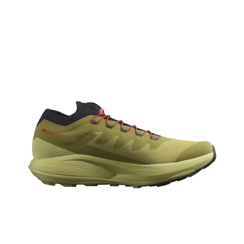 SALOMON Pulsar Trail Wear-Resistant Low-Top Running Shoes Men's Linen Green-1