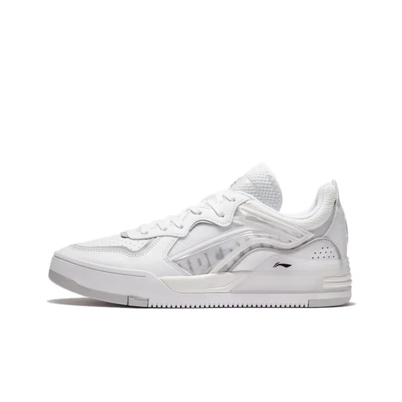 LiNing Lightweight And Breathable Low Top Skateboard Shoes Men's White-0