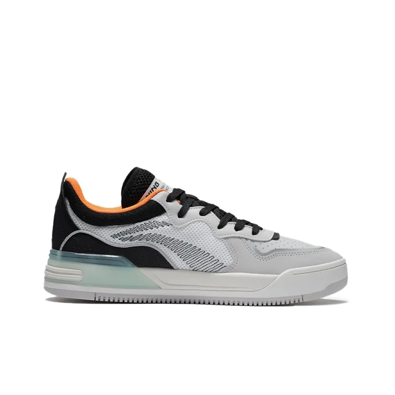 LiNing Wave V1 Anti Slip Wear Resistant Low Top Skateboard Shoes Men's Gray Black-1