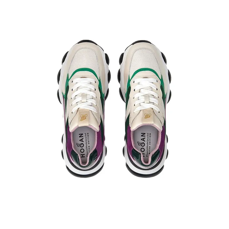 HOGAN Hyperactive Chunky Sneakers Women's Low Top Purple Black-3