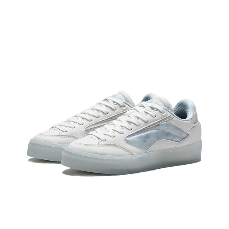 LiNing Wave Low Anti Slip And Wear Resistant Lightweight Low Top Skateboard Shoes Women's Frost White-2
