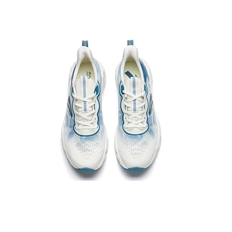 Anta Running Collection Cushioning Breathable Wear-Resistant Slip-Resistant Low-Top Running Shoes Men's Blue White-2