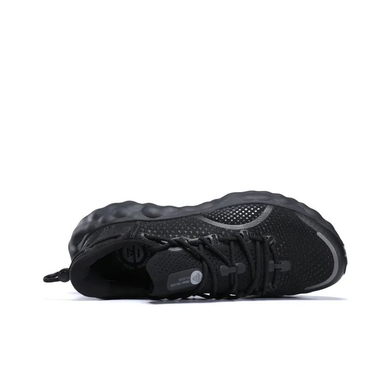 PEAK Cushioning Abrasion Resistant Breathable Low Top Running Shoes Men's All Black-4